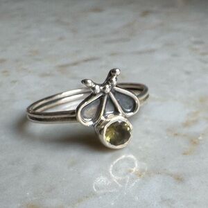 NWOT Sundance Cheerful Bee Ring, Tourmaline, Sterling Silver